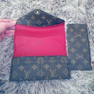 Monogram Emily luxury scarlet red bifold wallet